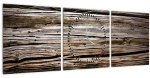 Obraz - sezónne drevo (s hodinami) (90x30 cm)