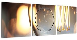 Obraz svietiacej žiarovky (s hodinami) (90x30 cm)