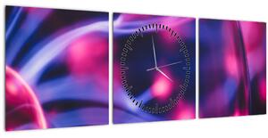 Abstraktný fialový obraz (s hodinami) (90x30 cm)