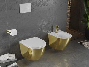Mexen Lena, závesná toaletná misa 480x360x355 mm, biela - zlatá, 30224006