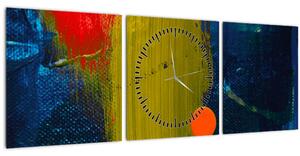 Obraz farieb (s hodinami) (90x30 cm)