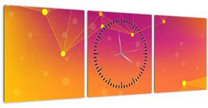 Farebný abstraktný obraz (s hodinami) (90x30 cm)