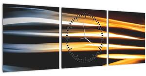 Čierny obraz (s hodinami) (90x30 cm)