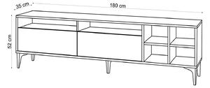 Dizajnový TV stolík Quana 180 cm vzor dub