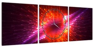 Obraz modernej tŕnistej abstrakcie (s hodinami) (90x30 cm)