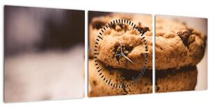 Obraz cookies sušienok (s hodinami) (90x30 cm)