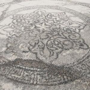 Luxusný sivý oválny koberec s originálnym vzorom Sivá Šírka: 80 cm | Dĺžka: 150 cm