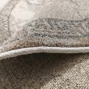 Luxusný sivý oválny koberec s originálnym vzorom Sivá Šírka: 80 cm | Dĺžka: 150 cm