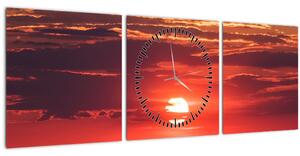 Obraz farebného slnka (s hodinami) (90x30 cm)