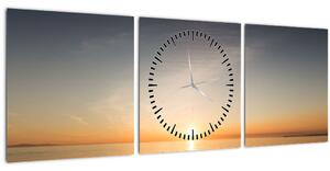 Obraz - kajak na mori (s hodinami) (90x30 cm)