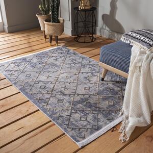Moderný sivý koberec so strapcami v škandinávskom štýle Sivá Šírka: 80 cm | Dĺžka: 150 cm