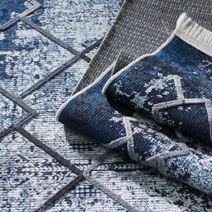 Fenomenálny modrý vzorovaný koberec v škandinávskom štýle Modrá Šírka: 80 cm | Dĺžka: 150 cm