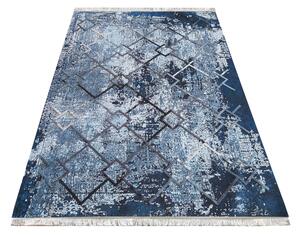 Fenomenálny modrý vzorovaný koberec v škandinávskom štýle Modrá Šírka: 80 cm | Dĺžka: 150 cm