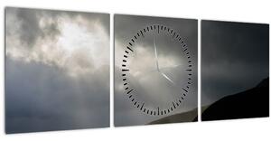 Obraz blížiacej sa búrky (s hodinami) (90x30 cm)