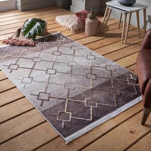 Hnedý vzorovaný koberec v škandinávskom štýle Hnedá Šírka: 80 cm | Dĺžka: 150 cm