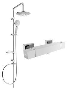 Mexen Carl sprchový set s dažďovou sprchou a termostatickou sprchou Cube, chrómová, 77200240-00
