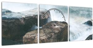 Obraz - sila vody (s hodinami) (90x30 cm)