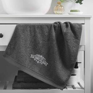 Luxusný sivý bavlnený uterák CHARCOAL GREY 50 x 90 cm Sivá