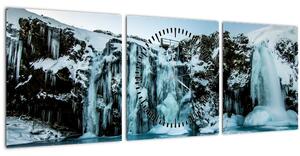Obraz ľadovcov (s hodinami) (90x30 cm)