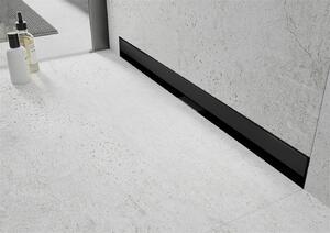 Mexen Flat nerezový sprchový žľab na stenu 60 cm vzor WALL, čierny, 1730060