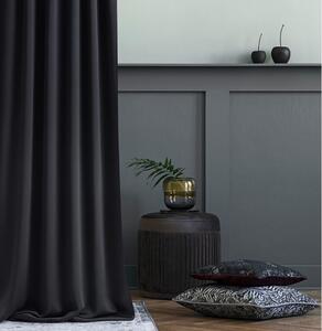 Luxusný čierny jednofarebný záves na kruhy 140 x 280 cm Čierna