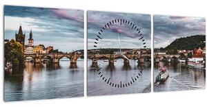 Obraz Karlovho mosta (s hodinami) (90x30 cm)