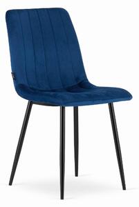 Zamatová jedálenská stolička Verona modrá
