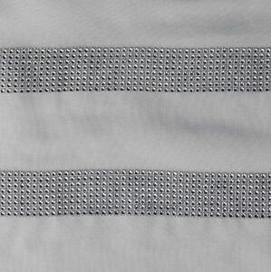 Jednofarebná sivá záclona s ozdobnými pruhmi 140 x 240 cm Sivá