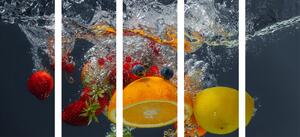 5-dielny obraz ovocie vo vode