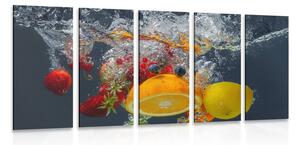 5-dielny obraz ovocie vo vode