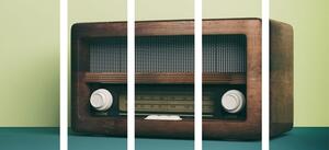 5-dielny obraz retro rádio