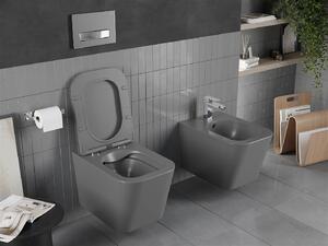 Mexen Teo WC Rimless s WC doskou slim, duroplast, tmavo-šedá matná, 30854071