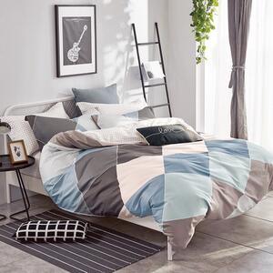 Originálne bavlnené posteľné obliečky s farebným geometrickým tvarom Hnedá