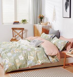 Kvalitné bavlnené posteľné obliečky s kvetinovým motívom 3 časti: 1ks 200x220 + 2ks 70 cmx80