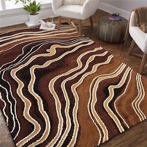 Originálny hnedý vzorovaný koberec do obývačky Šírka: 80 cm | Dĺžka: 150 cm