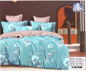 Saténové obliečky na posteľ 140x200 Kvety (posteľné obliečky kvetinové)