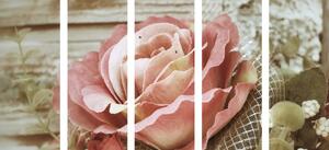 5-dielny obraz elegantná vintage ruža