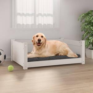 Psia posteľ biela 75,5x55,5x28 cm borovicový masív