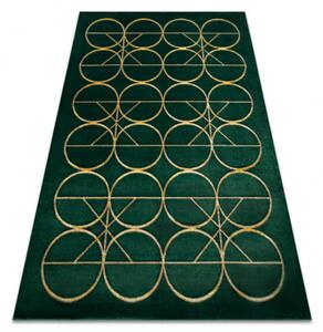 Koberec EMERALD exkluzívny 1010 glamour, kruhy zeleno / zlatý