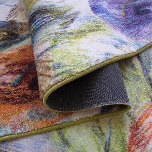 Farebný koberec s motívom pávích pierok do obývačky Šírka: 80 cm | Dĺžka: 150 cm