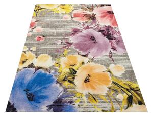Kvalitný farebný koberec s motívom kvetov Žltá Šírka: 120 cm | Dĺžka: 170 cm