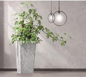Urbi Square Beton Effect Vysoký kvetináč s vnútrom – šedý 32,5 cm, Prosperplast