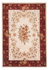 Rustikálny béžovo červený koberec s kvetmi Červená Šírka: 80 cm | Dĺžka: 150 cm