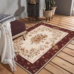 Červený kvetinový koberec vo vintage štýle do obývačky Šírka: 120 cm | Dĺžka: 170 cm