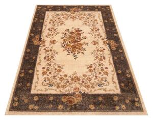Originálny hnedo krémový vintage koberec do obývačky Hnedá Šírka: 160 cm | Dĺžka: 220 cm