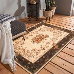Originálny hnedo krémový vintage koberec do obývačky Hnedá Šírka: 120 cm | Dĺžka: 170 cm