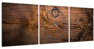 Obraz textúry dreva (s hodinami) (90x30 cm)