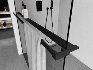 Mexen príslušenstvo, polička/držiak na uteráky pre sprchovú zástenu (max 140cm), čierna matná, 800-02-70