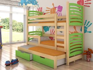 Poschodová detská posteľ 180x75 cm. Vlastná spoľahlivá doprava až k Vám domov. 1052122
