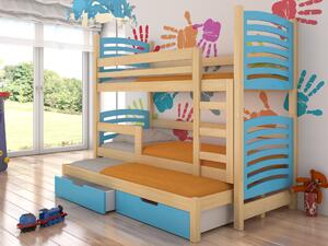 Poschodová detská posteľ 180x75 cm. Vlastná spoľahlivá doprava až k Vám domov. 1052121